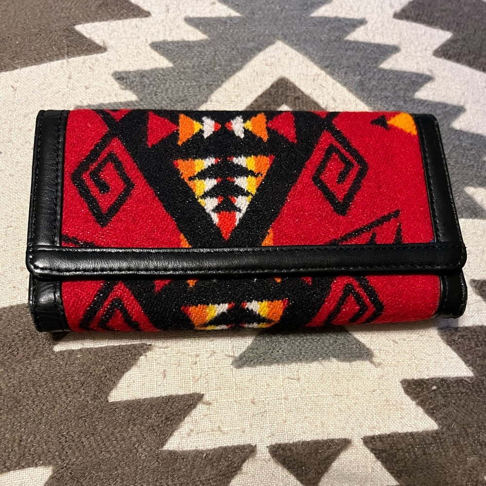 SOLD **Wallet Wool Indian Saddle blanket southwestern tribal - Picture 1 of 11